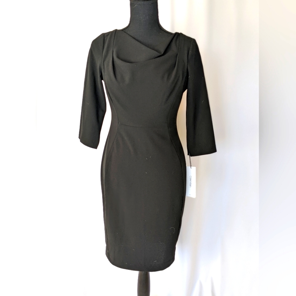 Calvin Klein Black Cowl Neck Dress